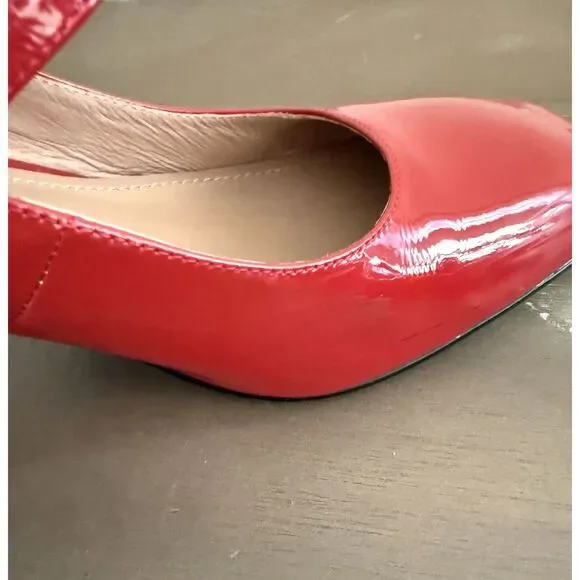 Bibi Lou Milena Double Strap Red Patent Mary Jane Heels Womens Size 38 (US 8) - Picture 5 of 8
